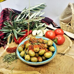 Maraş Market - Kahramanmaraş Çizik Yeşil Zeytin (1000 CC)